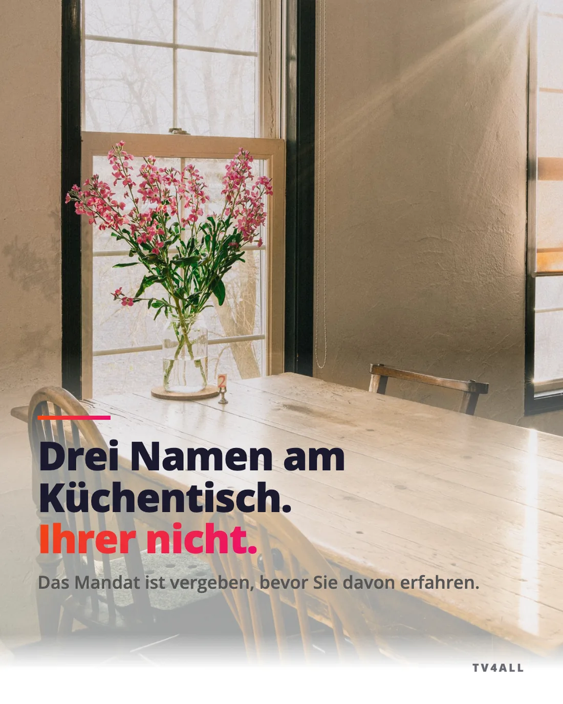 makler-PA-S2-V2, Drei Namen am Küchentisch. Ihrer nicht.